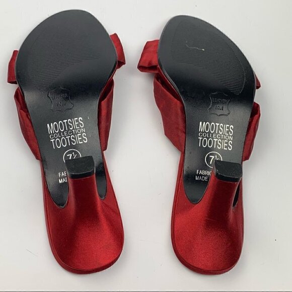 Mooties Tootsies collection heels size 7.5 deep crimson red satin formal - Picture 10 of 12